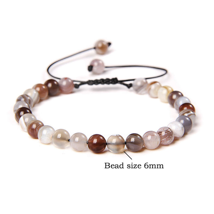 Wholesale 6mm Natural Stone Beads Handwoven Sports Energy Bracelet JDC-BT-YinY008