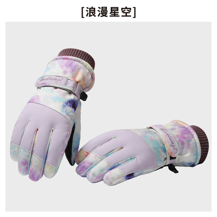 Wholesale Gloves Polyester Waterproof Warm Outdoor Ski Printing Touch Screen JDC-GS-XiJL002