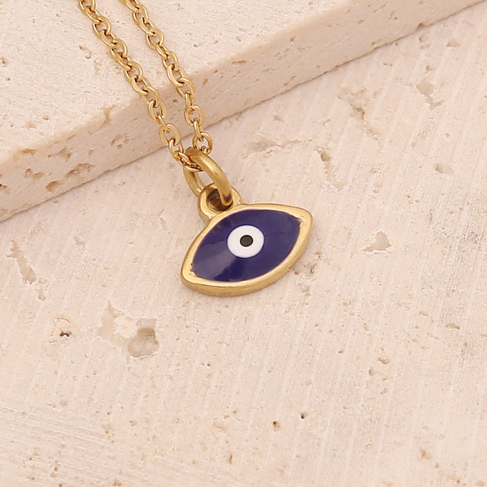 Wholesale Oil Drop Cross Necklace Eye Love Stainless Steel Pendant JDC-NE-Bingm020