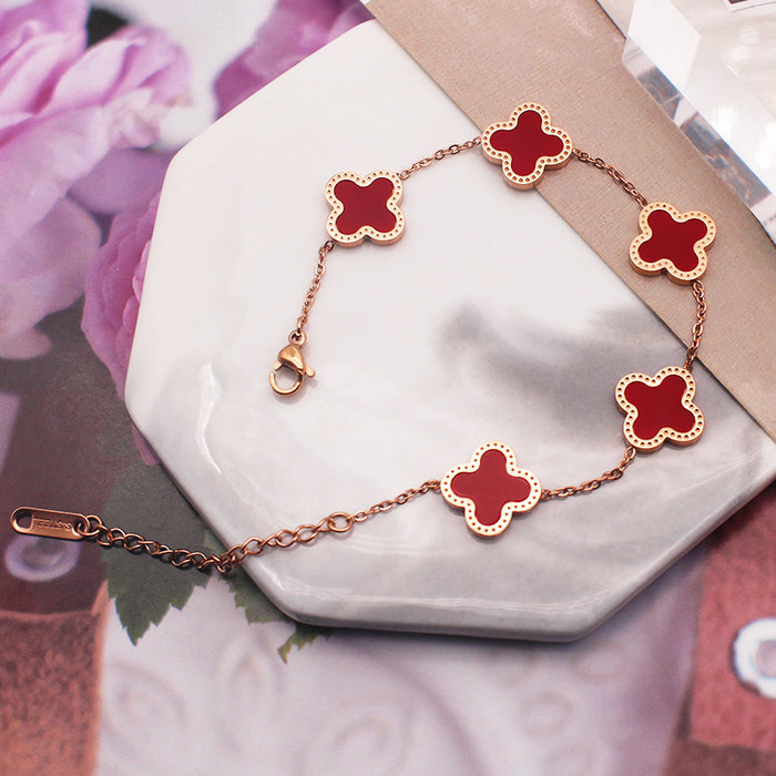 Jewelry WholesaleWholesale 18k rose gold non fading clover Bracelet JDC-BT-Qinyan001 Bracelet 轻颜 %variant_option1% %variant_option2% %variant_option3%  Factory Price JoyasDeChina Joyas De China