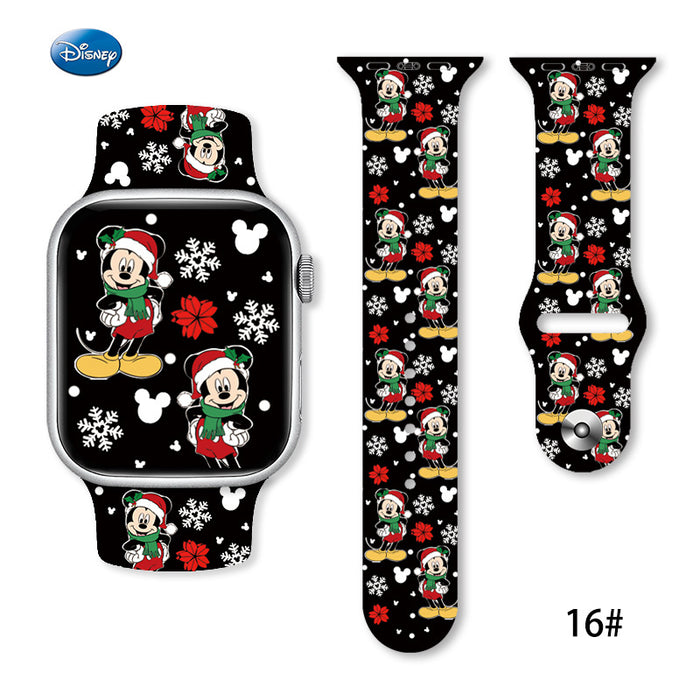 Wholesale Christmas Cartoon Silicone Strap Suitable for Apple Watch Strap JDC-WD-NuoQi001