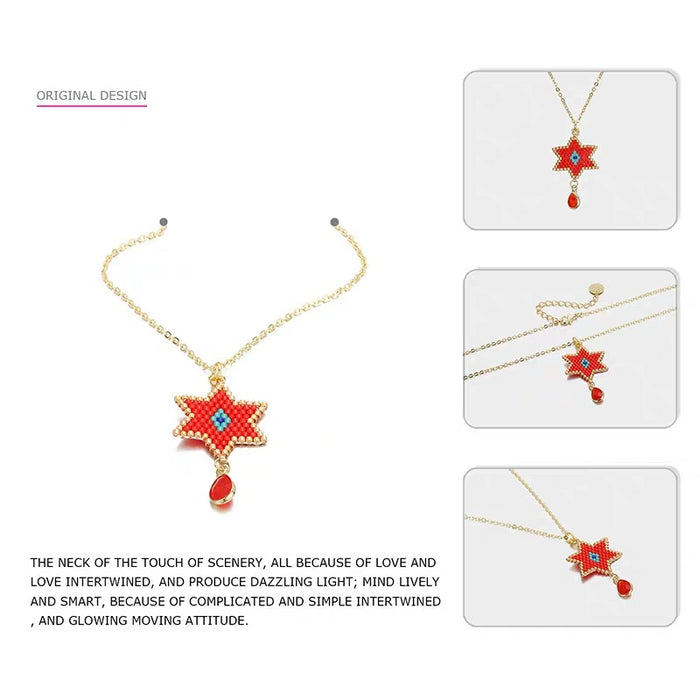 Wholesale Necklaces Stainless Steel Rice Beads Miyuki Star Pattern MOQ≥2 JDC-NE-GSACC004