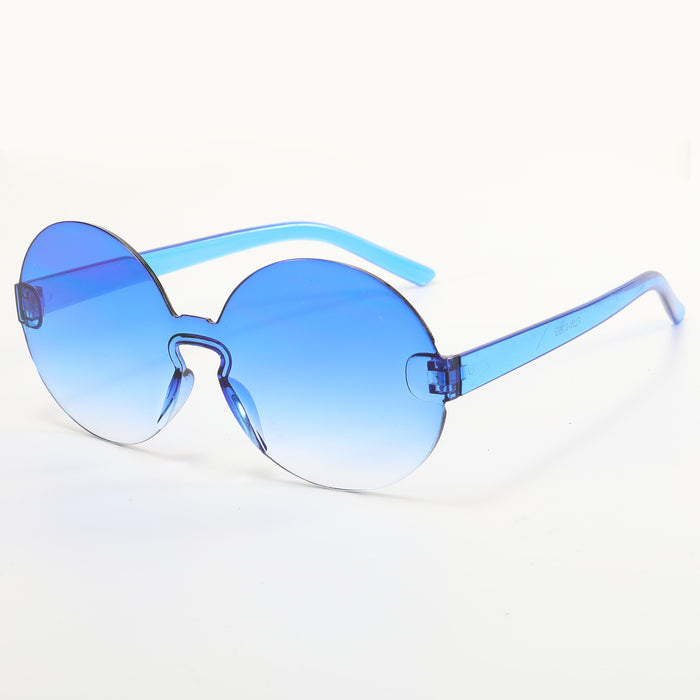 Wholesale Rimless Round PC Lens Candy Color Sunglasses JDC-SG-YuH007