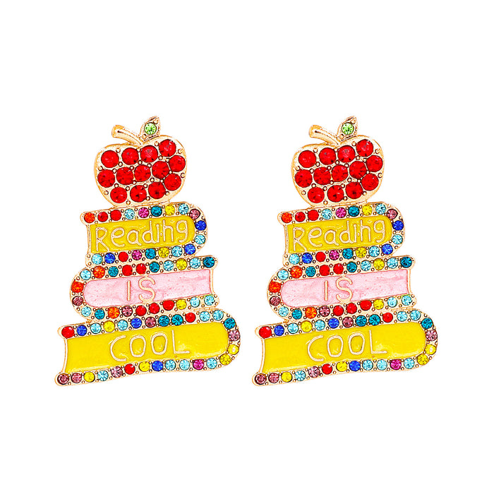 Wholesale Earrings Alloy Enamel Diamond Colored JDC-ES-JJ331