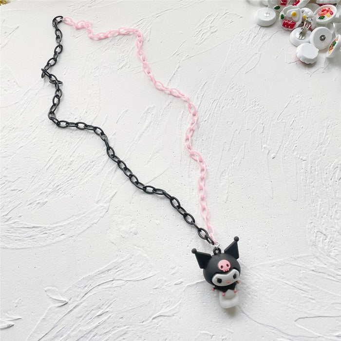 Wholesale Necklace Resin Cute Beige Pink Black Necklace (S) JDC-NE-Wenhua005