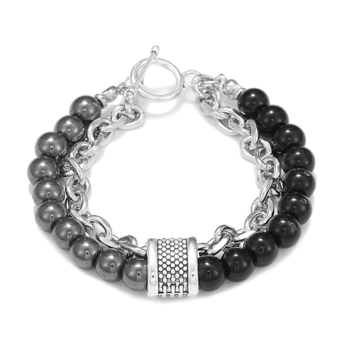 Wholesale Frosted Stone Chain Men's Bracelet JDC-BT-ZhuJ019