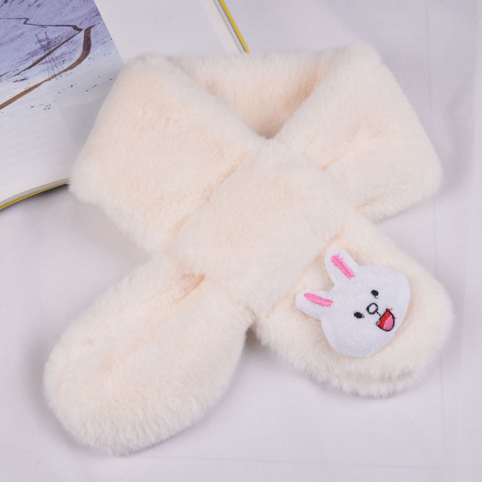 Wholesale Scarf Polyester Imitation Rabbit Hair Cute Cartoon Solid Color Children MOQ≥2 JDC-SF-RuX001