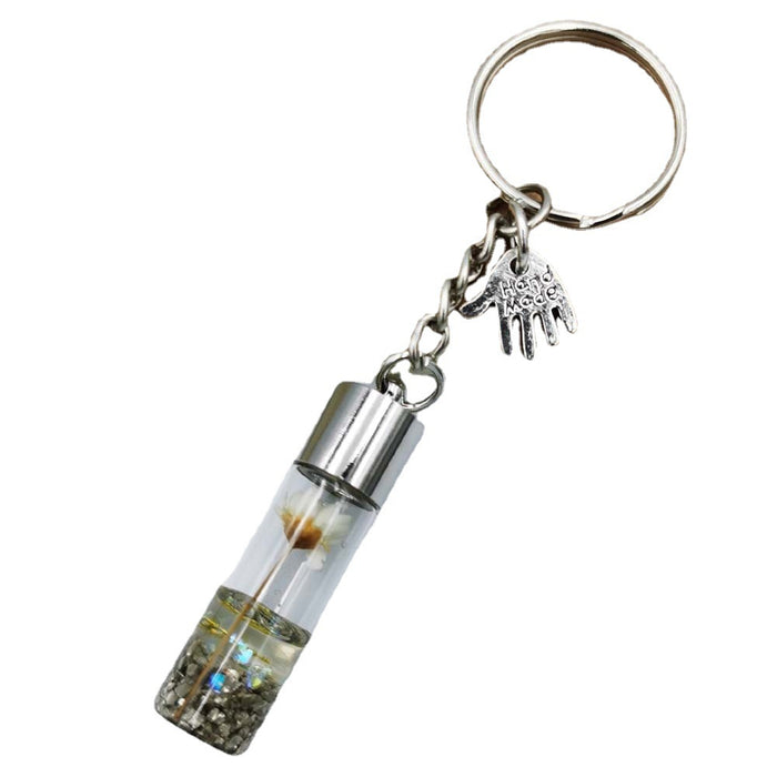 Jewelry WholesaleWholesale dried flower glass bottle pendant keychain MOQ≥2 JDC-KC-QiShi015 Keychains 奇释 %variant_option1% %variant_option2% %variant_option3%  Factory Price JoyasDeChina Joyas De China