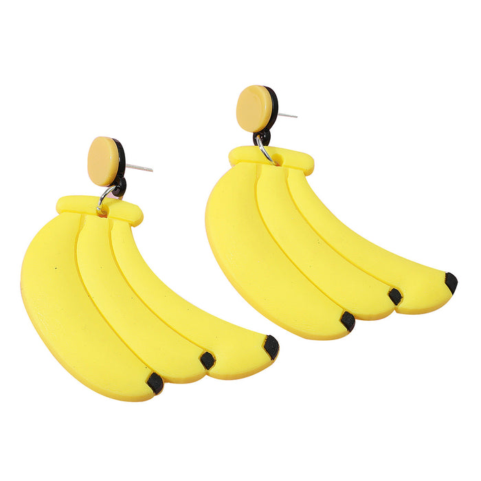 Jewelry WholesaleWholesale fruit banana long alloy stud earrings JDC-ES-Kangh002 Earrings 康欢 %variant_option1% %variant_option2% %variant_option3%  Factory Price JoyasDeChina Joyas De China