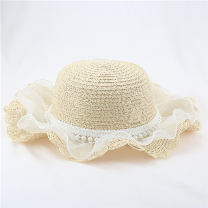 Jewelry WholesaleWholesale Children's Mesh Bow Dome Straw Hat JDC-FH-Guanchuan008 Fashionhat 冠川 %variant_option1% %variant_option2% %variant_option3%  Factory Price JoyasDeChina Joyas De China