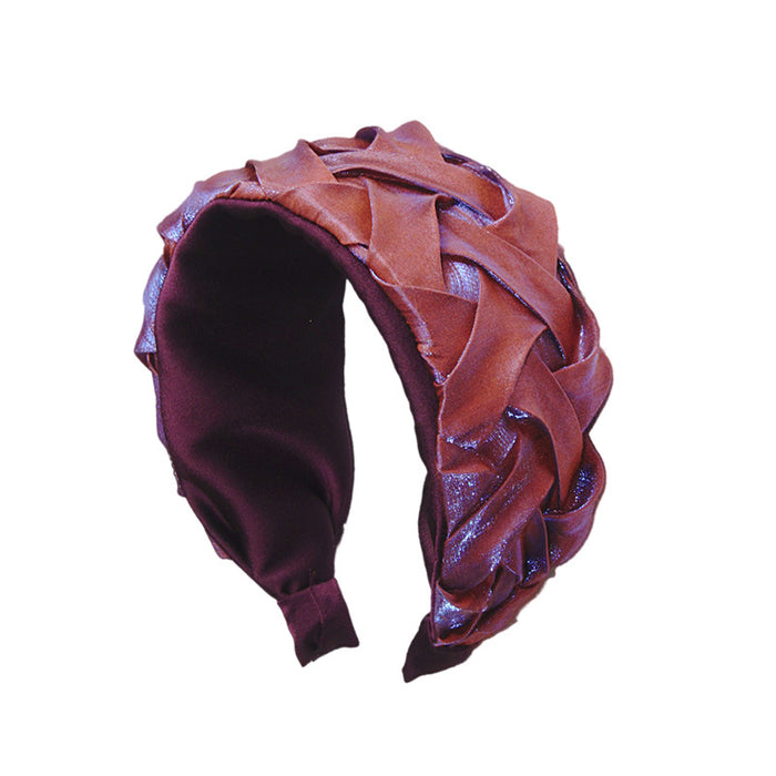 Wholesale Headband polyester mercerized fabric temperament pleated wide edge MOQ≥2 JDC-HD-HMXS009