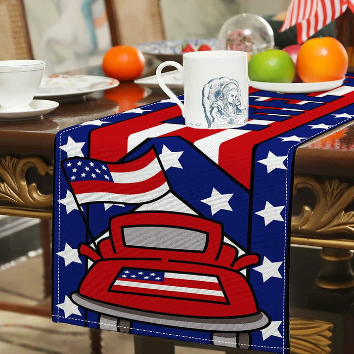 Wholesale 4th of July Independence Day Linen Tablecloth MOQ≥2 JDC-TC-OuH006