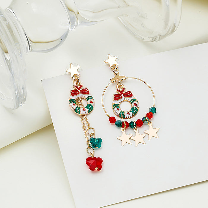 Wholesale Earrings Alloy Christmas Elk Star Pendant JDC-ES-MDD095