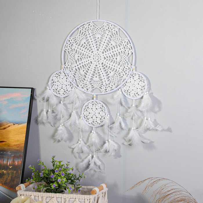 Wholesale Feather Iron Hoop Woven Dreamcatcher MOQ≥2 JDC-DC-MengS024