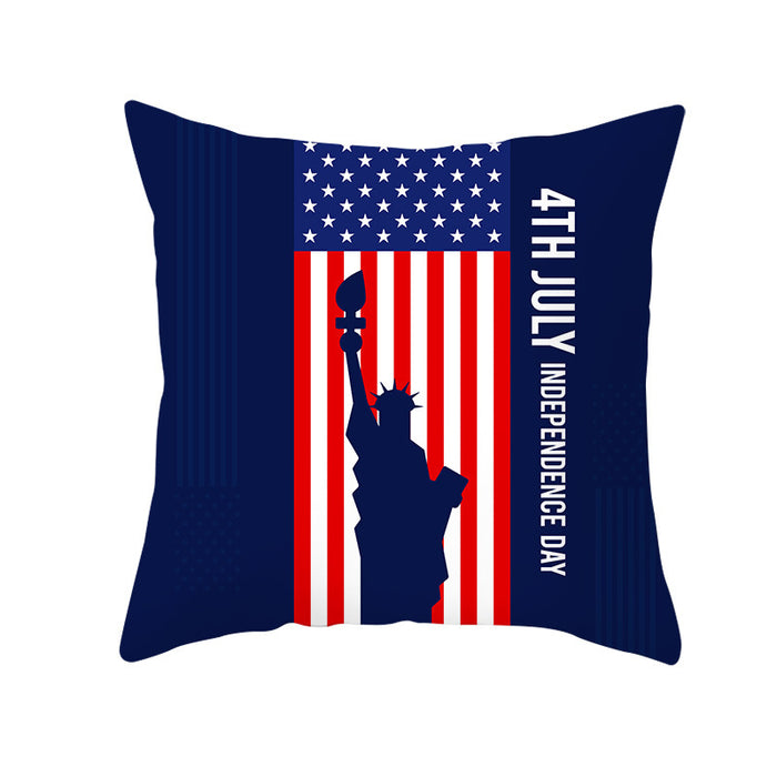 Wholesale 4th of July Independence Day Pillowcase Peach Skin Print MOQ≥2 JDC-PW-Jinze001