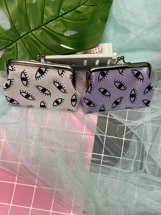 Wholesale Purse PU Eye Pattern Children's Iron Buckle Coin Purse MOQ≥3 JDC-WT-Hongqiong006