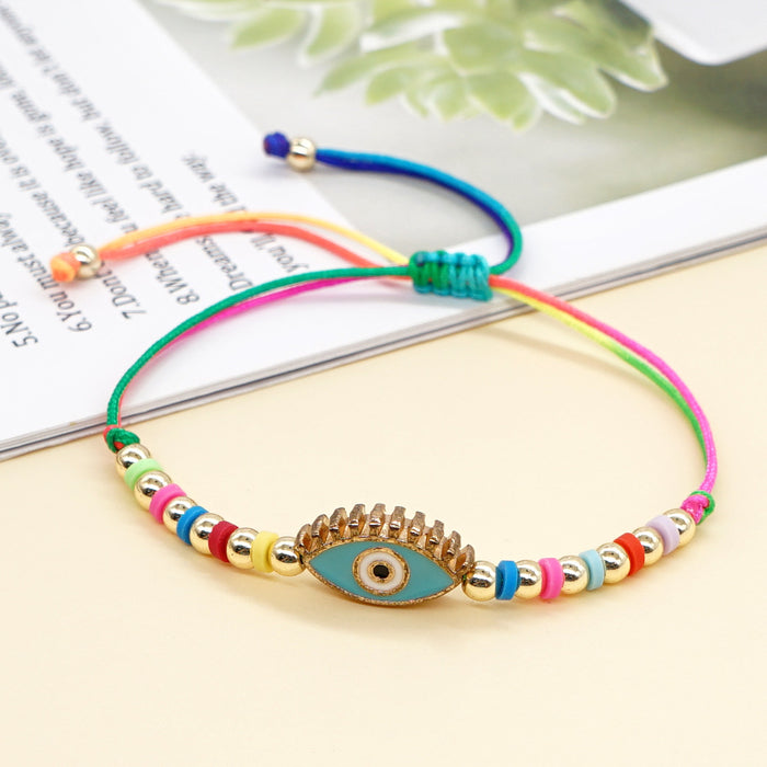 Wholesale Bracelet Iron Gallstone Devil's Eye Soft Pottery Adjustable JDC-BT-GBH141