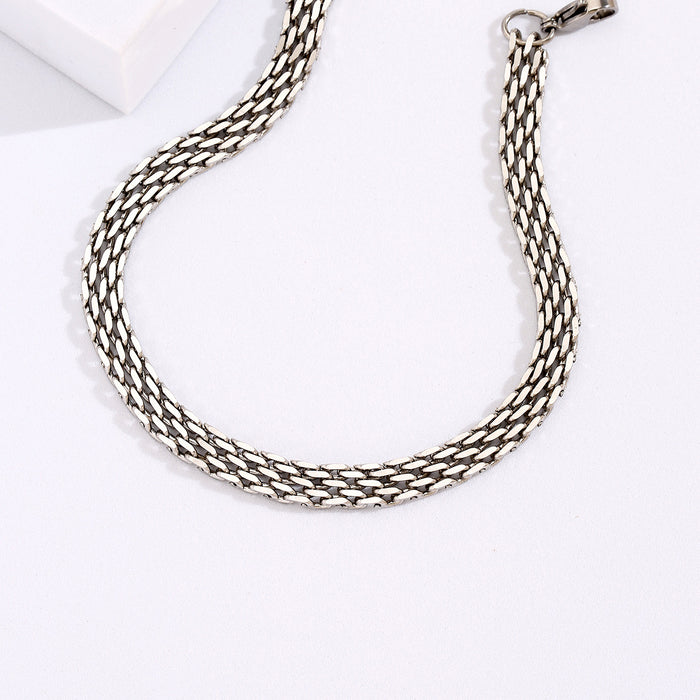 Jewelry WholesaleWholesale silver wide chain 21cm stainless steel bracelet JDC-BT-MiMeng037 Bracelet 米萌 %variant_option1% %variant_option2% %variant_option3%  Factory Price JoyasDeChina Joyas De China