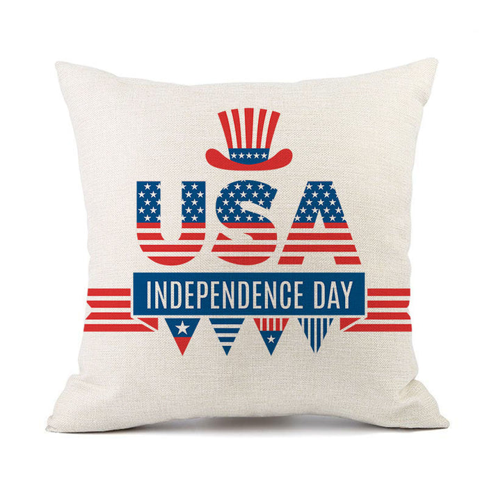 Wholesale 4th of July Independence Day Linen Pillowcase MOQ≥2 JDC-PW-OuH003