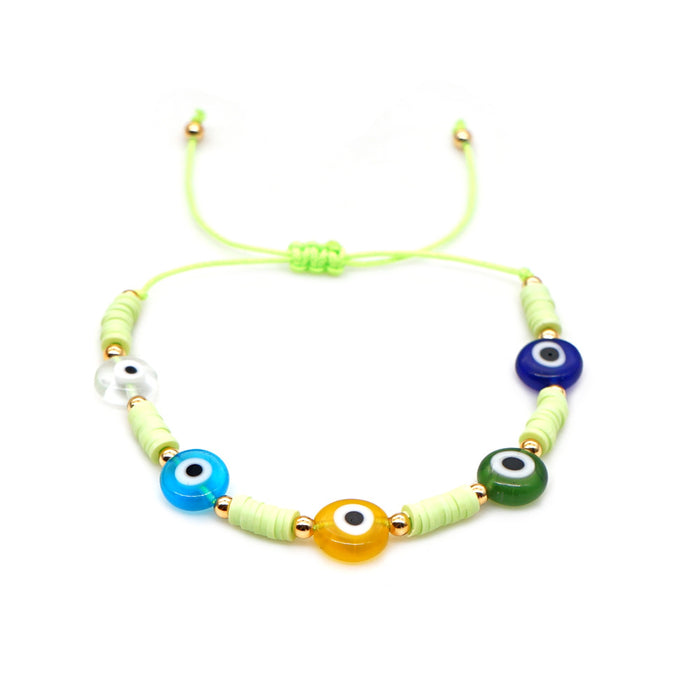 Wholesale Simple Bohemian Seaside Beach Wind 4mm Color Clay bead bracelet  JDC-BT-YuX002