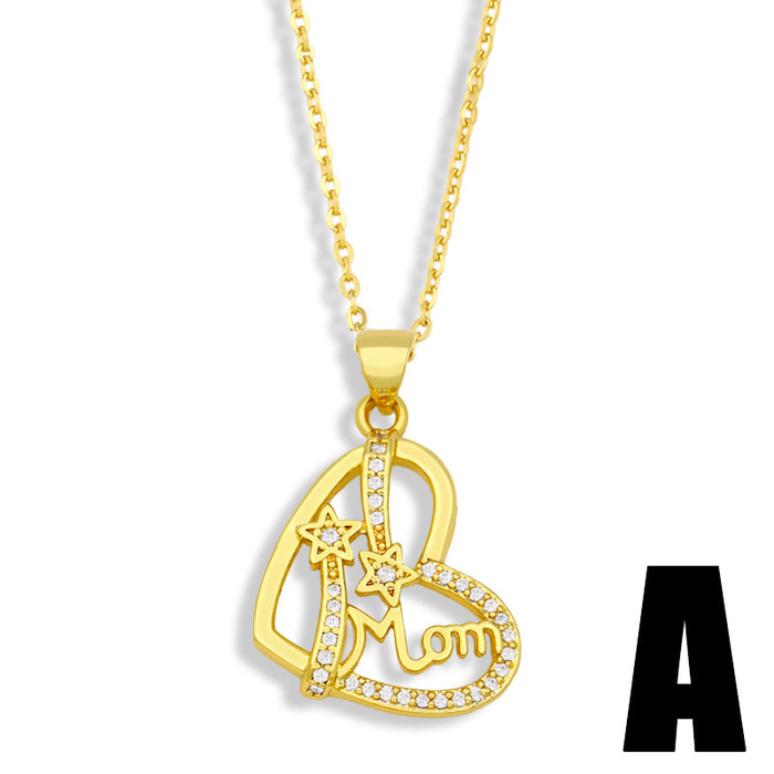 Jewelry WholesaleWholesale heart-shaped short Mother's Day necklace JDC-NE-AOS017 Necklaces 翱昇 %variant_option1% %variant_option2% %variant_option3%  Factory Price JoyasDeChina Joyas De China