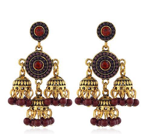 Wholesale Earrings Alloy Bohemian Bells Court MOQ≥2 JDC-ES-KaiQ041