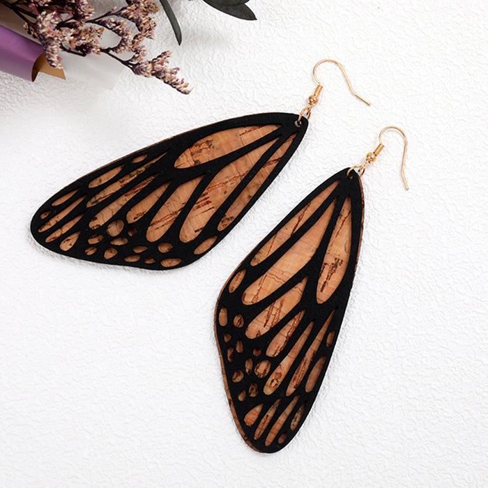 Wholesale Earrings Cork Leather Western Bull Head Sunflower Leaves Butterfly Wings 2 Pairs JDC-ES-HeYi092