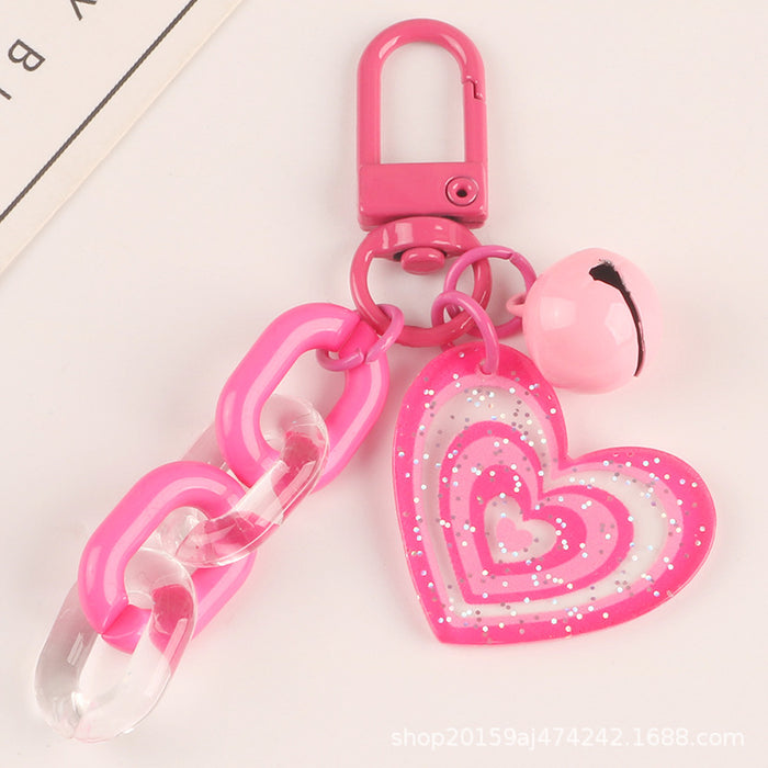 Jewelry WholesaleWholesale color acrylic love bell car keychain MOQ≥2 JDC-KC-YHan001 Keychains 伊菡 %variant_option1% %variant_option2% %variant_option3%  Factory Price JoyasDeChina Joyas De China