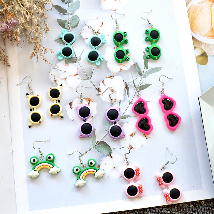 Jewelry WholesaleWholesale Cartoon Resin Glasses Earrings JDC-ES-XNuo017 Earrings 协诺 %variant_option1% %variant_option2% %variant_option3%  Factory Price JoyasDeChina Joyas De China