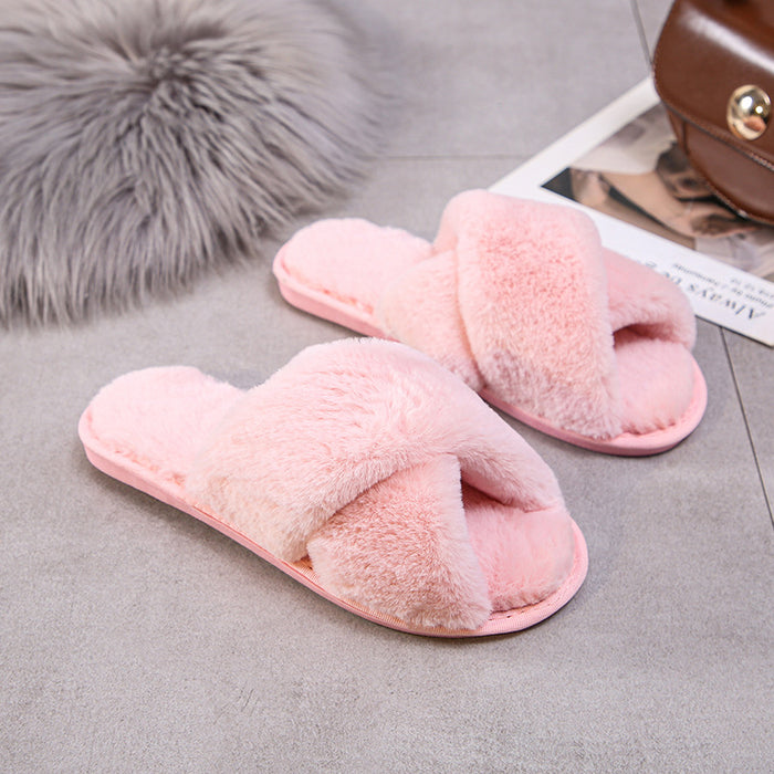 Wholesale Plush Slippers TPR Cotton Slippers MOQ≥2 JDC-SP-ChengR005