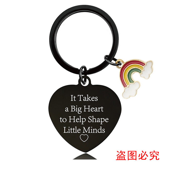 Jewelry WholesaleWholesale teachers' Day graduation gift engraved stainless steel Graduation keychain JDC-KC-GangGu034 Keychains 钢古 %variant_option1% %variant_option2% %variant_option3%  Factory Price JoyasDeChina Joyas De China