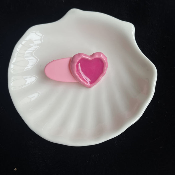 Wholesale Hair Clips Acrylic Cute Heart Oval JDC-HC-ZhiX010