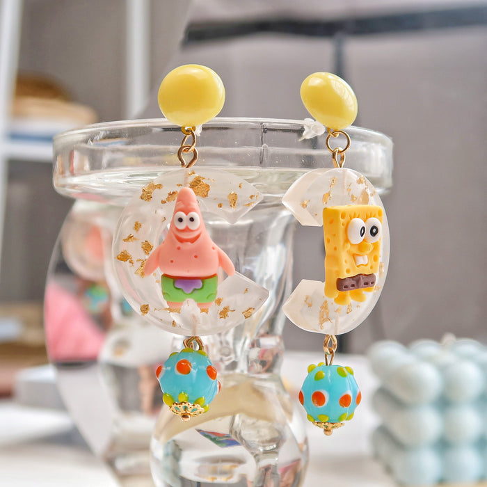 Wholesale 925 Silver Needle Cartoon Resin Earrings (M) JDC-ES-XNWE010