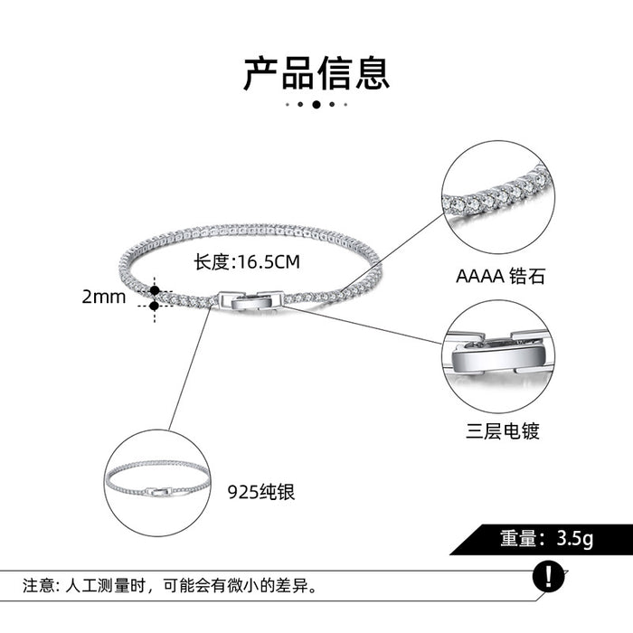 Jewelry WholesaleWholesale S925 Sterling Silver Bracelet tennis chain JDC-BT-ShangD001 Bracelet 尚达 %variant_option1% %variant_option2% %variant_option3%  Factory Price JoyasDeChina Joyas De China