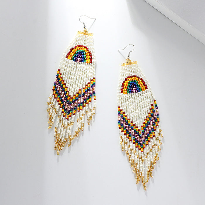 Jewelry WholesaleWholesale Ethnic Style Braided Rice Beads Tassel Earrings JDC-ES-YuanQ002 Earrings 圆沁 %variant_option1% %variant_option2% %variant_option3%  Factory Price JoyasDeChina Joyas De China