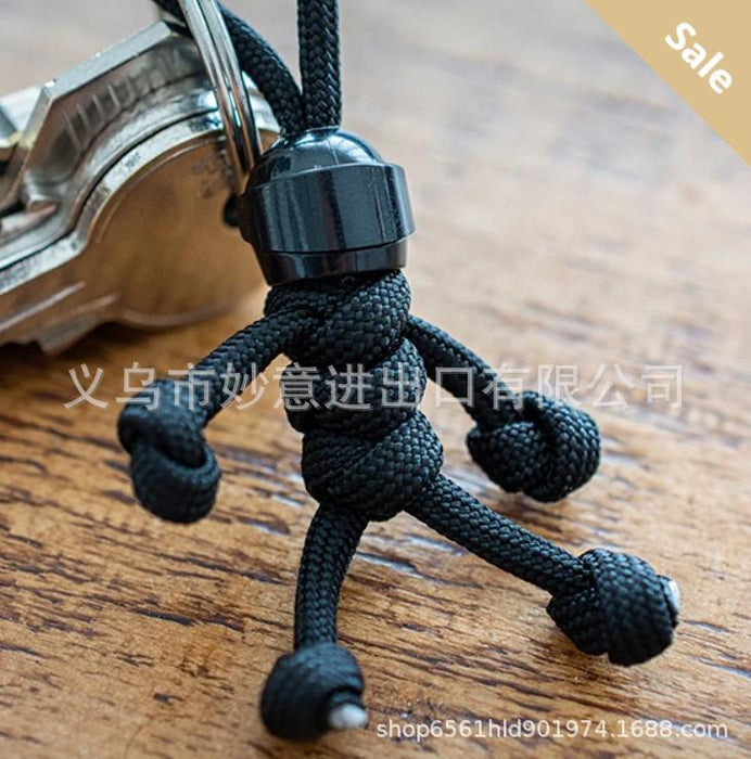 Wholesale Black Biker Buddy Paracord Polyester Keychain (M) MOQ≥5 JDC-KC-MiaoY011