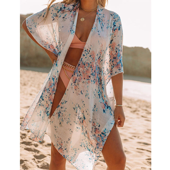 Jewelry WholesaleWholesale long section open chiffon printed beach cover up JDC-SW-ASJP001 Swimwear 艾尚嘉品 %variant_option1% %variant_option2% %variant_option3%  Factory Price JoyasDeChina Joyas De China