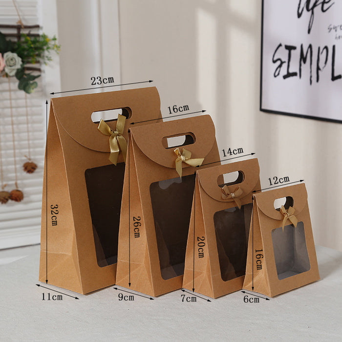 Wholesale Gift Bags Kraft Paper Bow JDC-GB-ganrui005