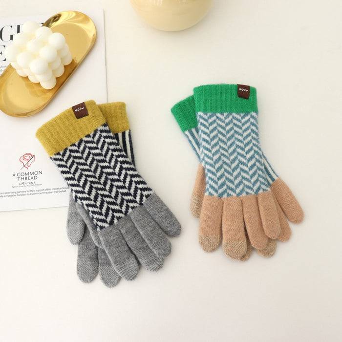 Wholesale Gloves Acrylic Warm Retro Knit Touch Screen JDC-GS-YanD008