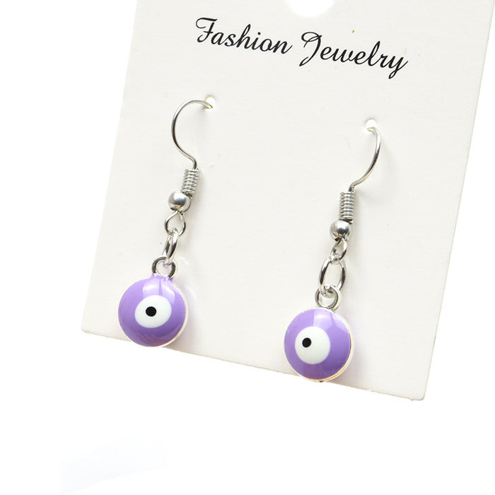 Wholesale Blue Devil Eyes Earrings Double Sided Pendant Ear Hooks JDC-ES-Songx030