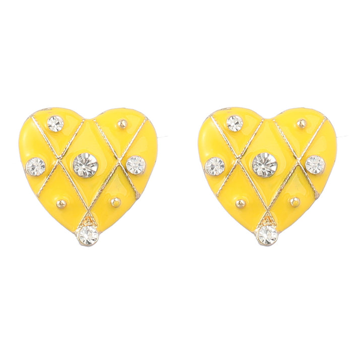 Wholesale alloy love dripping oil diamond earrings girl exquisite MOQ≥2 JDC-ES-jiul009