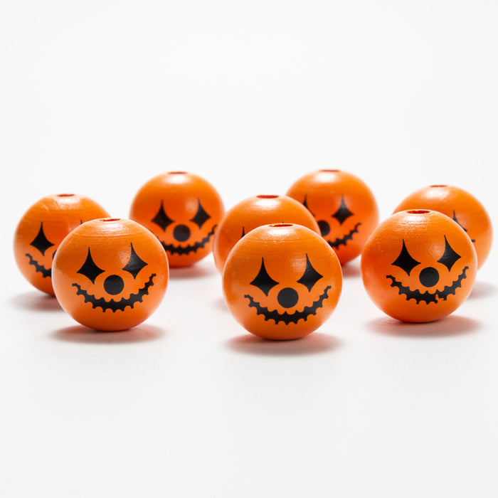 Wholesale Halloween DIY Accessories Colorful Wooden Beads MOQ≥2 JDC-DIY-DJin001