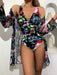 Jewelry WholesaleWholesale new botanical print pleated three piece swimsuit bikini JDC-SW-Shai006 Swimwear 莎海 %variant_option1% %variant_option2% %variant_option3%  Factory Price JoyasDeChina Joyas De China