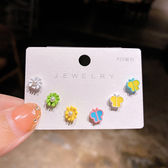 Jewelry WholesaleWholesale color bear daisy flower flower alloy stud earrings MOQ≥2 JDC-ES-XiaY003 Earrings 夏樱 %variant_option1% %variant_option2% %variant_option3%  Factory Price JoyasDeChina Joyas De China