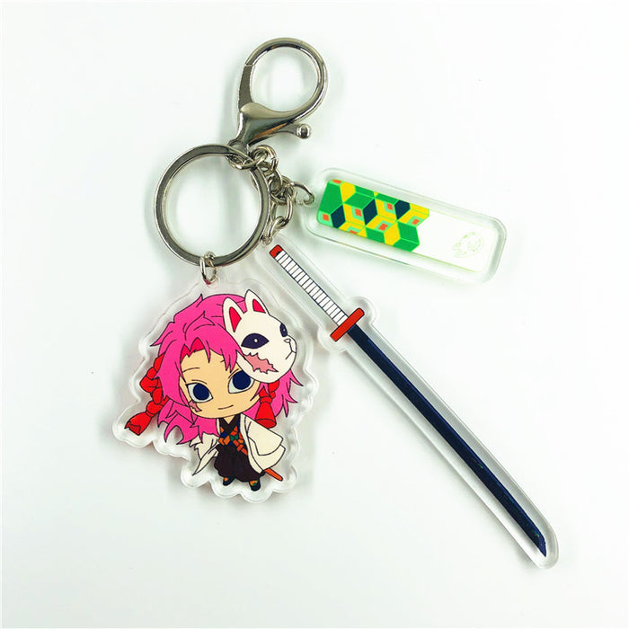 Wholesale Acrylic Double Sided Pendant Keychain Cute Key Ring (M) JDC-KC-TMMY007