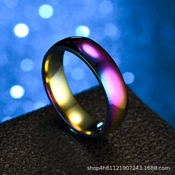 Wholesale Stainless Steel Color Diamond Glossy Round Ring JDC-RS-JYS001