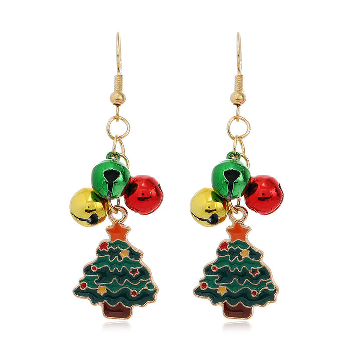 Wholesale Earrings Alloy Christmas Tree Color Bells MOQ≥2 JDC-ES-ZL023