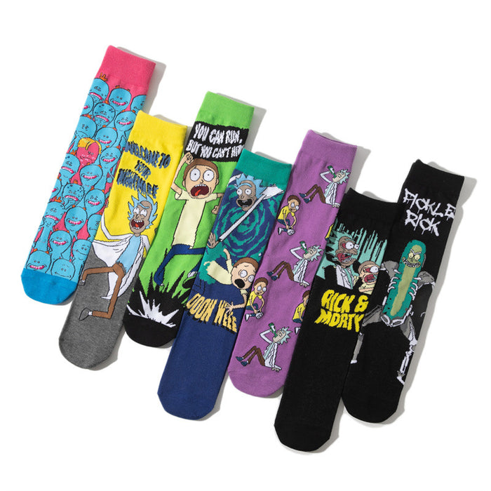 Wholesale socks cartoon medium and long tube skateboard personality socks (M) JDC-SK-HuiHe007