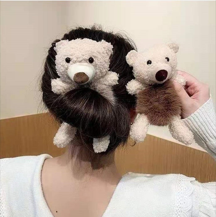 Jewelry WholesaleWholesale Bear Plush Hair Ring JDC-HS-DR001 Hair Scrunchies 蒂锐 %variant_option1% %variant_option2% %variant_option3%  Factory Price JoyasDeChina Joyas De China