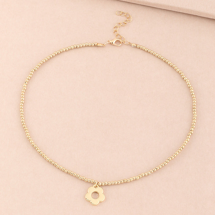 Jewelry WholesaleWholesale gold hollow Flower Bead Necklace JDC-NE-E319 necklaces 奈珠 %variant_option1% %variant_option2% %variant_option3%  Factory Price JoyasDeChina Joyas De China